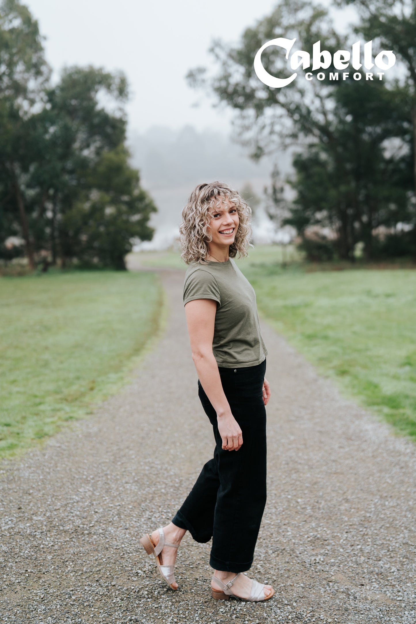 Cabello YENICE Crinkle Strap Sandal - Taupe Shimmer