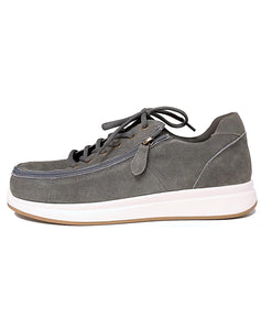 PURE COMFORT ZIPPY ZIP LACE SHOE  - CHARCOAL GREY SUEDE