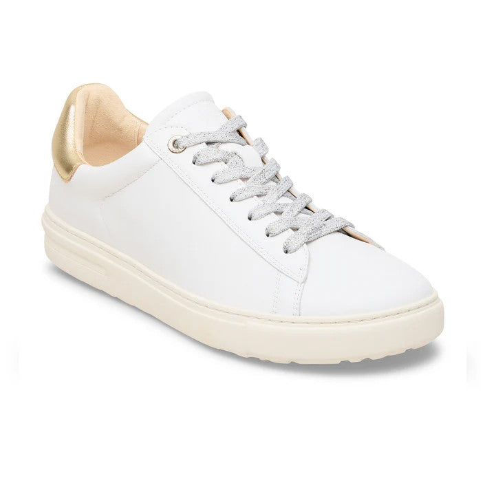Birkenstock BEND Leather Sneaker Narrow - White Leather & Gold Trim