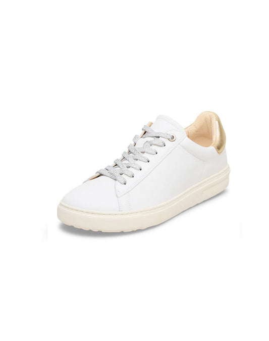 Birkenstock BEND Leather Sneaker Narrow - White Leather & Gold Trim