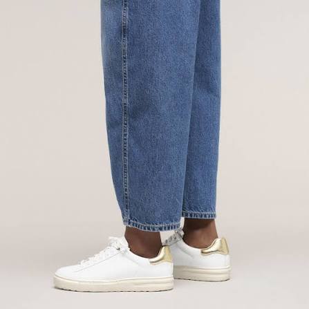 Birkenstock BEND Leather Sneaker Narrow - White Leather & Gold Trim