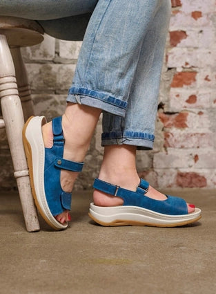 Wolky ADURA Velcro Sandal - Atlantic Blue