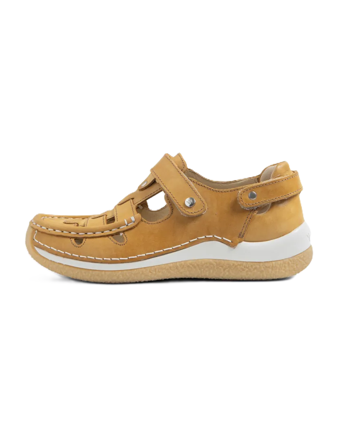 Wolky ESPERANZA Leather & Velcro Shoe - Ochre