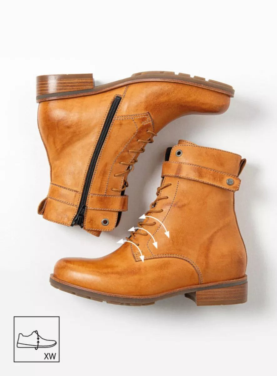 Wolky SUTTON XW Biker Ankle Boot - Tan Leather