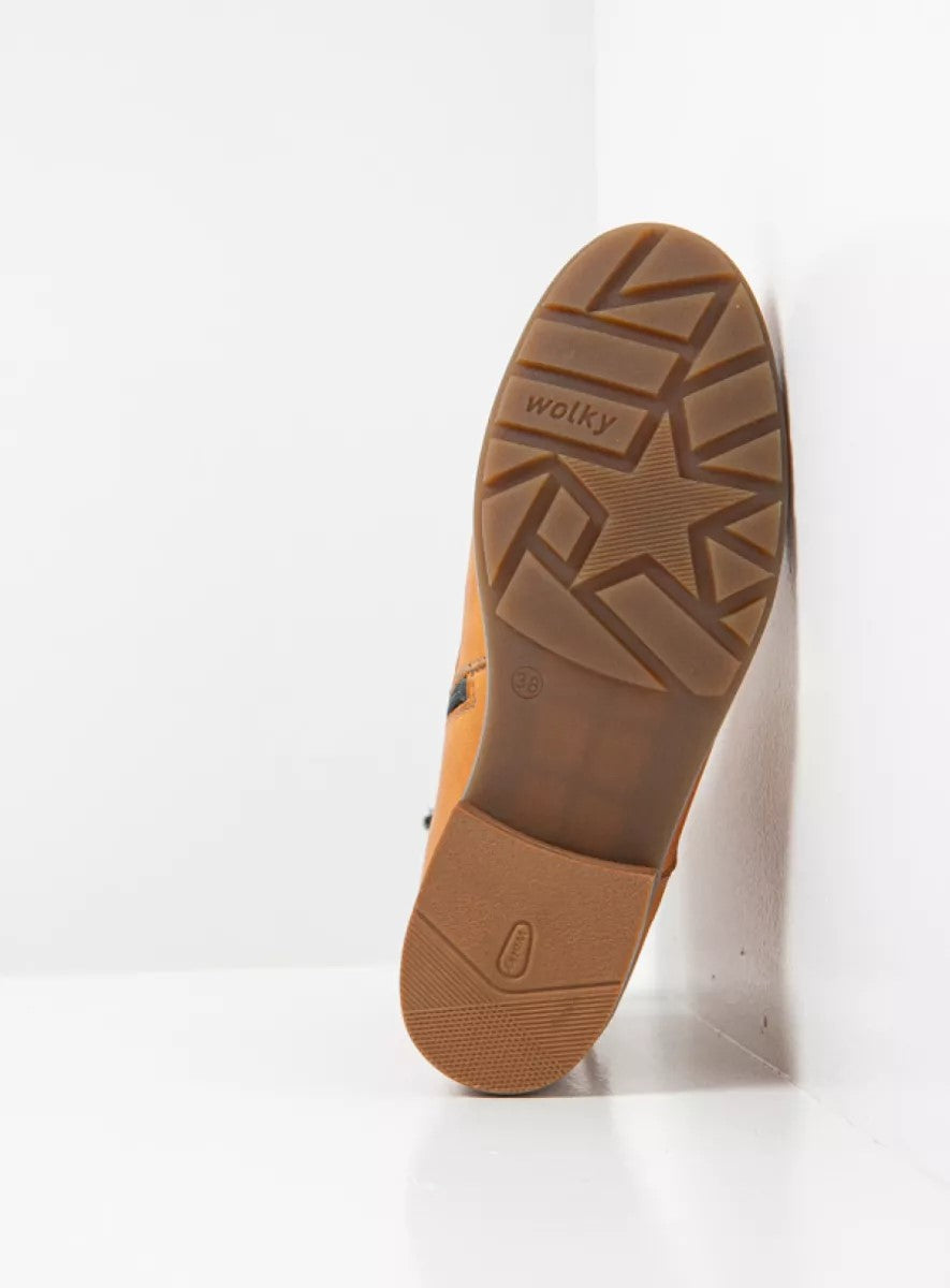 Wolky SUTTON XW Biker Ankle Boot - Tan Leather