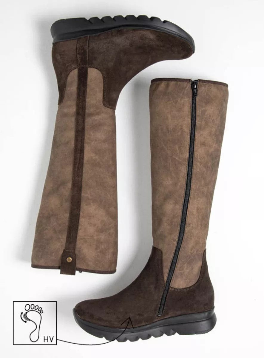 Wolky JACKSON Knee-High Tall Boot - Taupe & Chocolate Brown Combo