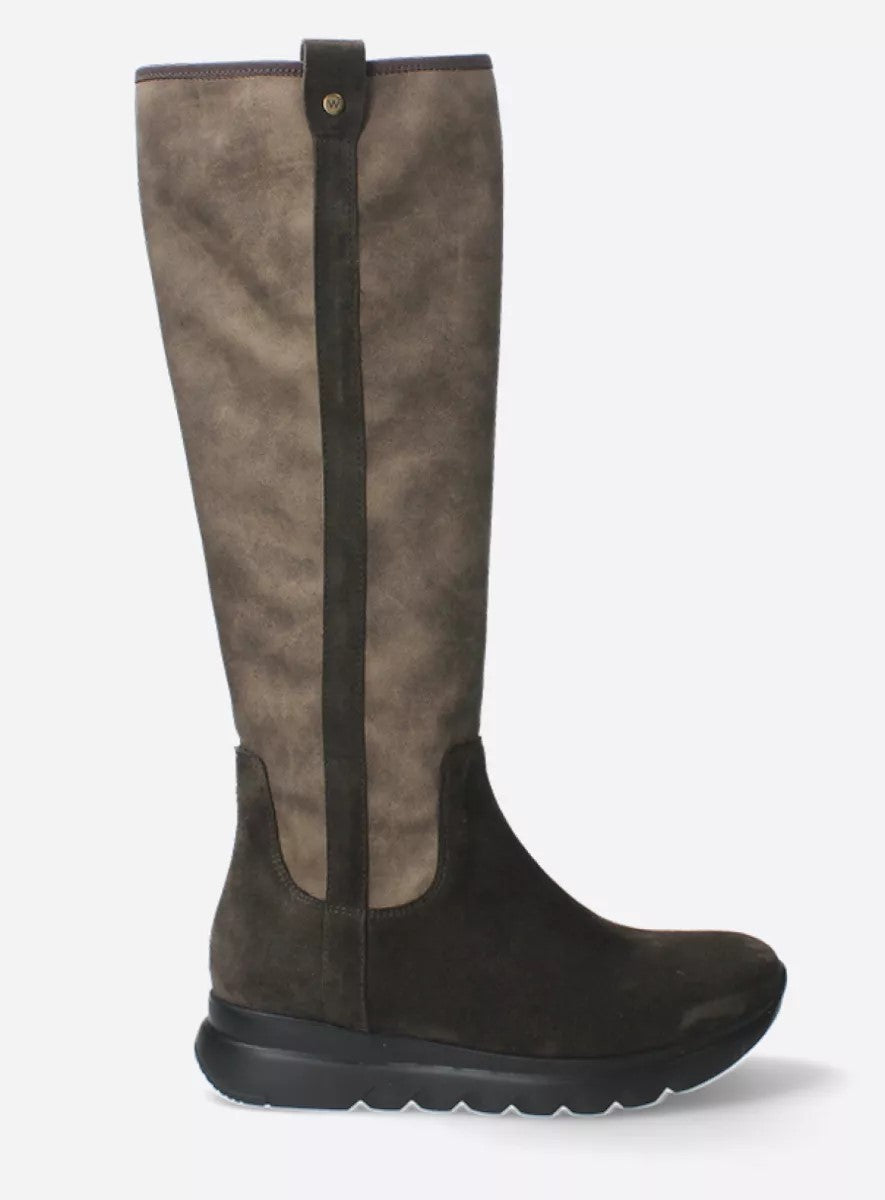 Wolky JACKSON Knee-High Tall Boot - Taupe & Chocolate Brown Combo