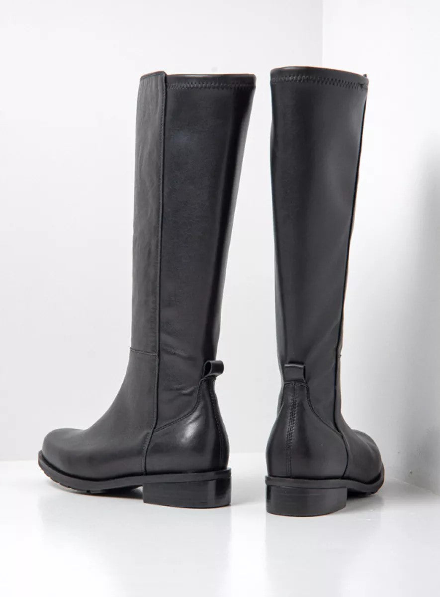 Wolky HAMPTON Knee High Tall Boot - Black Leather