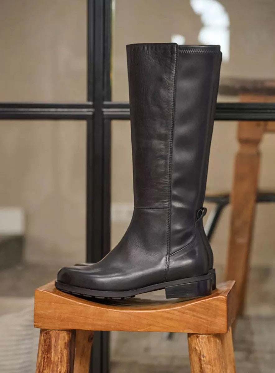 Wolky HAMPTON Knee High Tall Boot - Black Leather