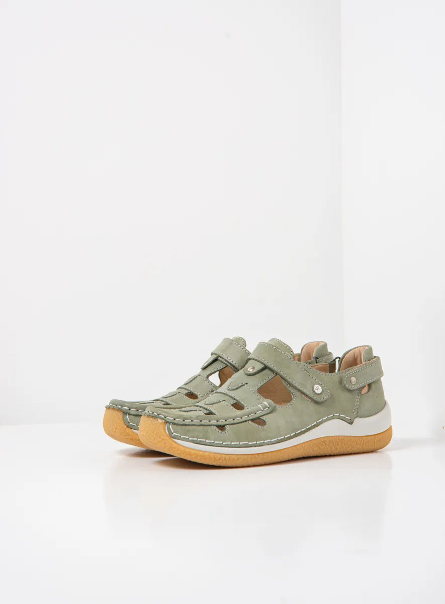 WOLKY ESPERANZA VELCRO SANDAL SHOE - LIGHT GREEN