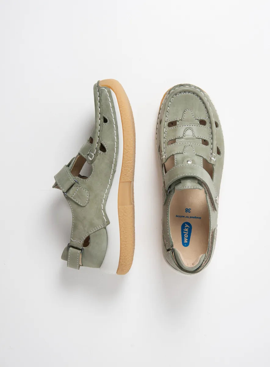 WOLKY ESPERANZA VELCRO SANDAL SHOE - LIGHT GREEN