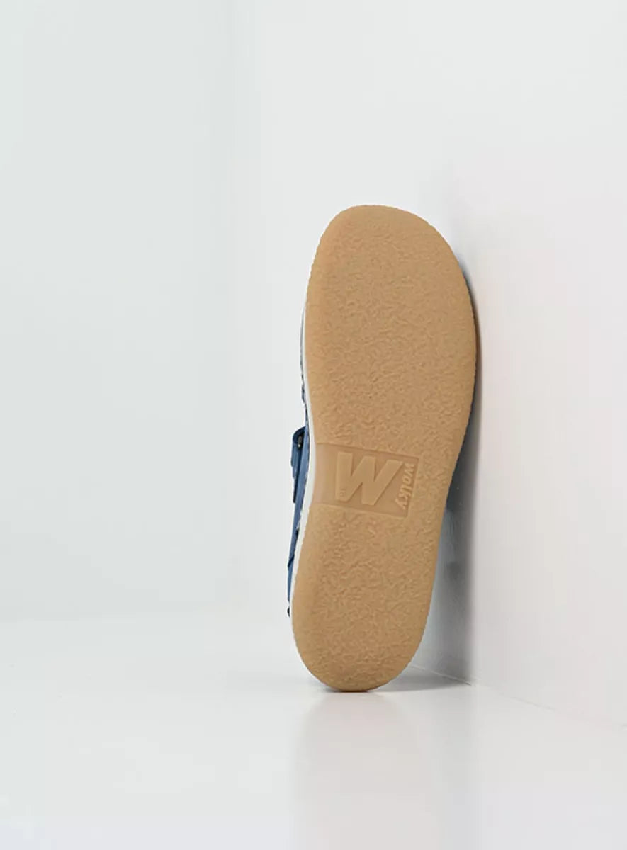 Wolky ESPERANZA Leather & Velcro Shoe - Atlantic Blue