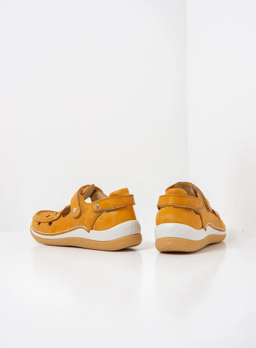 Wolky ESPERANZA Leather & Velcro Shoe - Ochre