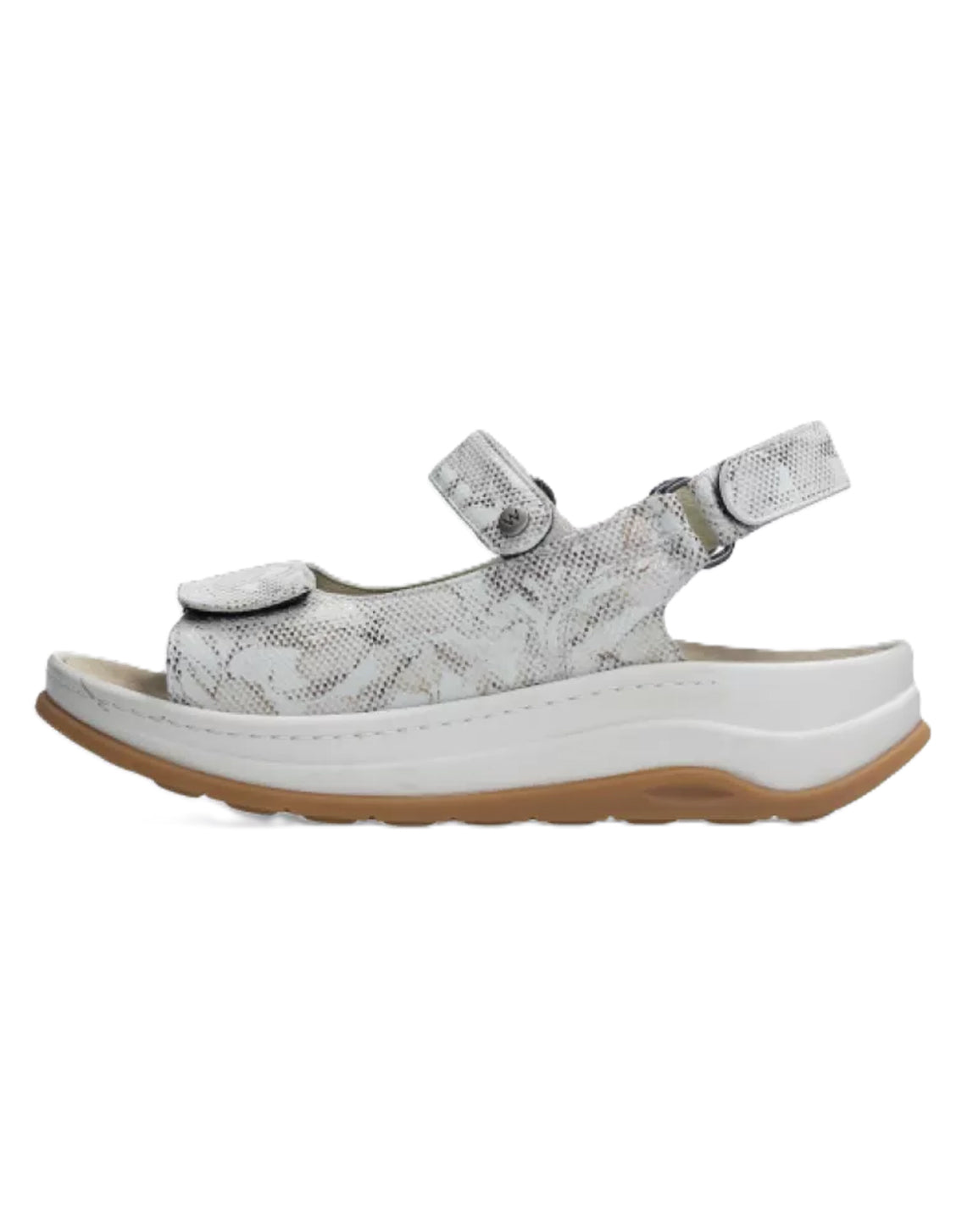 Wolky ADURA Velcro Sandal - Beige Floral Print