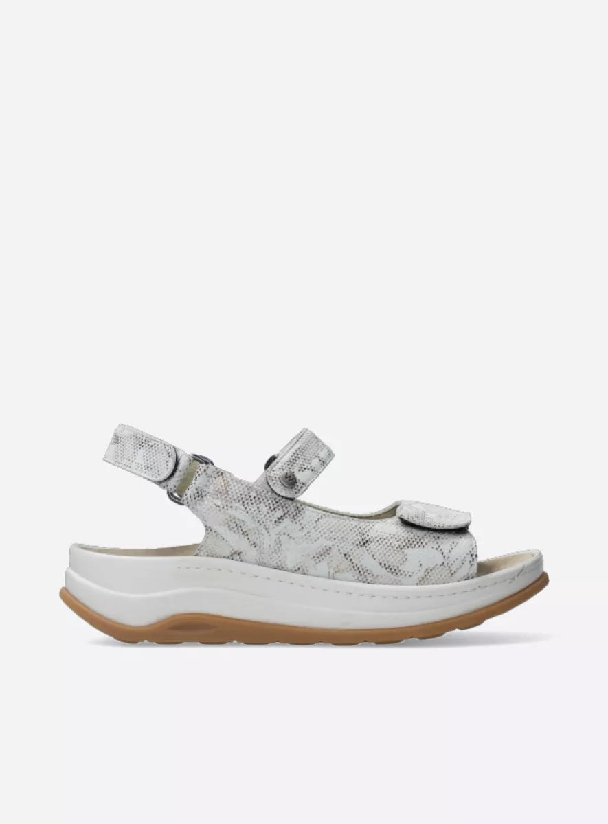 Wolky ADURA Velcro Sandal - Beige Floral Print