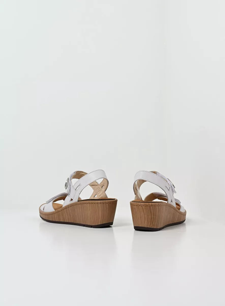 Wolky SANIBEL Leather Wedge - White
