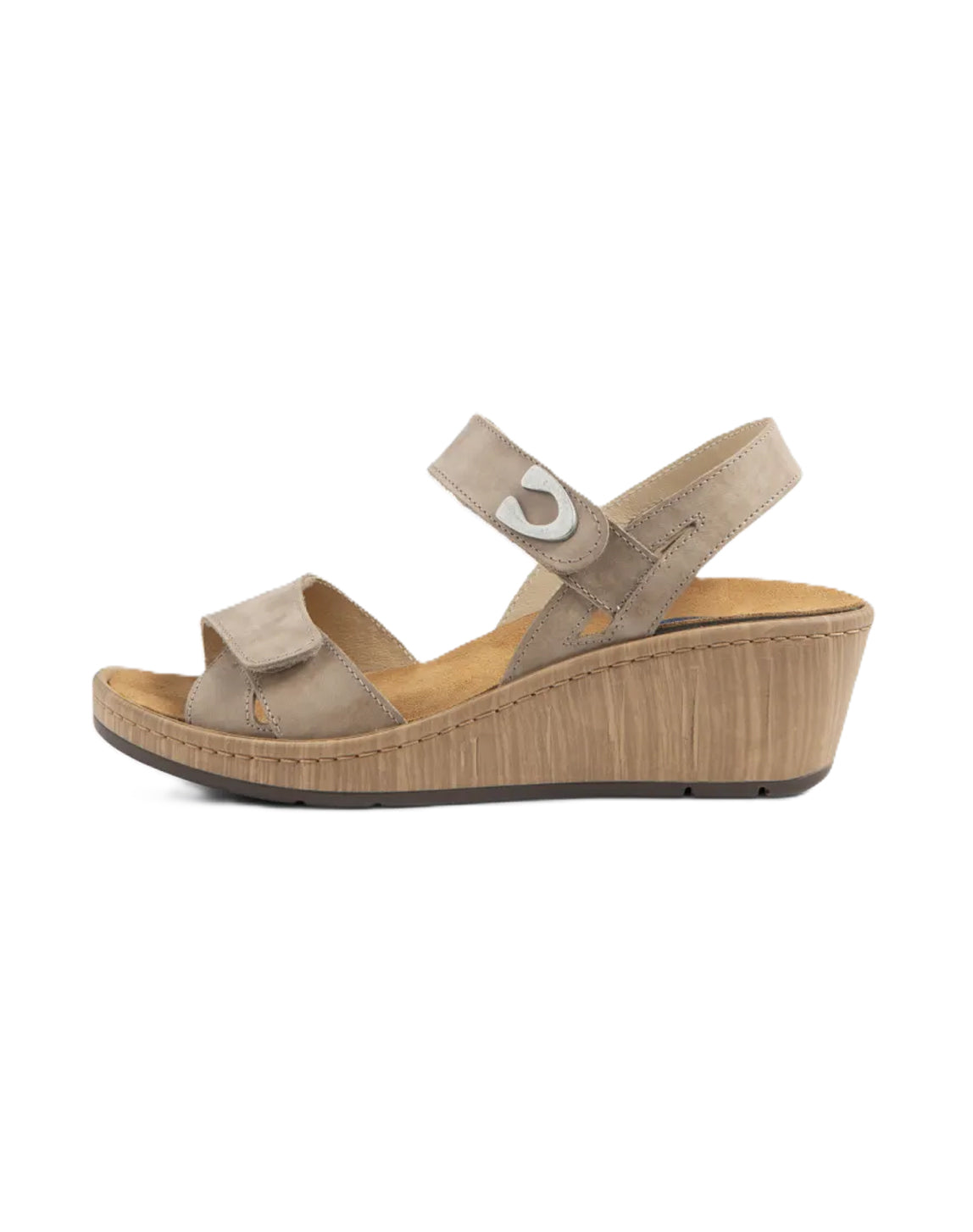 Wolky SANIBEL Leather Wedge - Safari