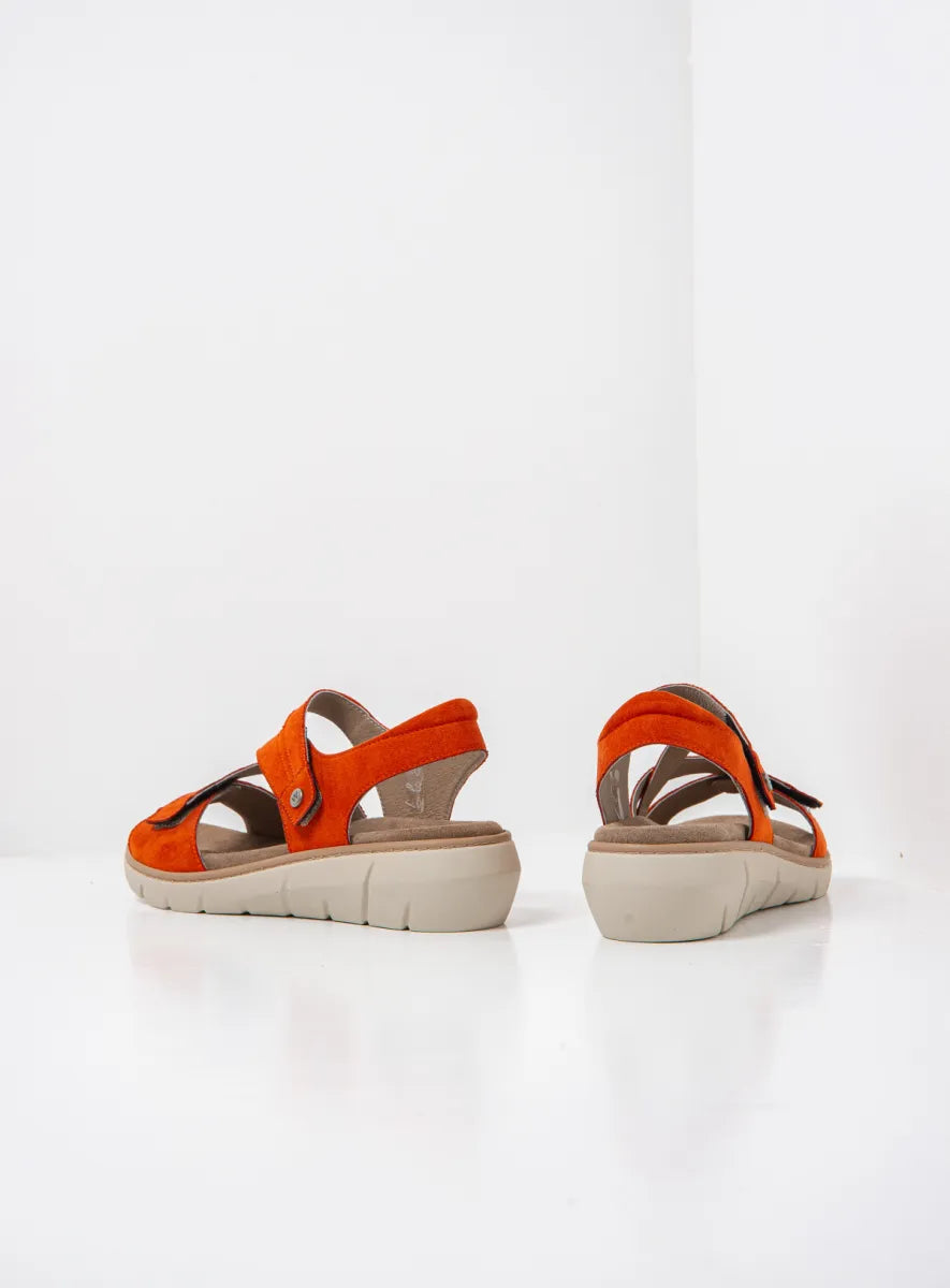 Wolky IKARIA BioCare Vegan Leather Sandal - Brick Orange