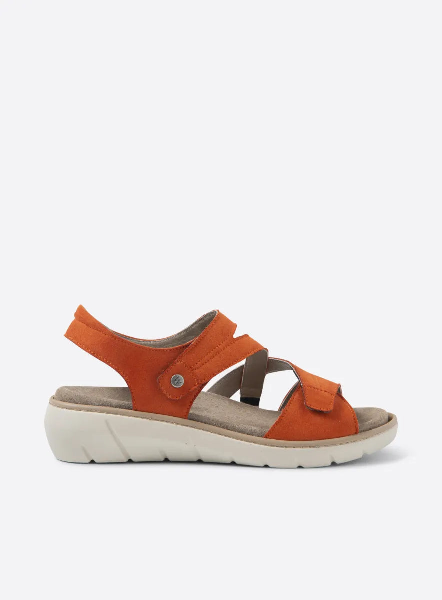 Wolky IKARIA BioCare Vegan Leather Sandal - Brick Orange