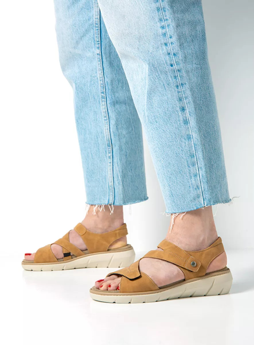 Wolky IKARIA BioCare Vegan Leather Sandal - Tiza Tan