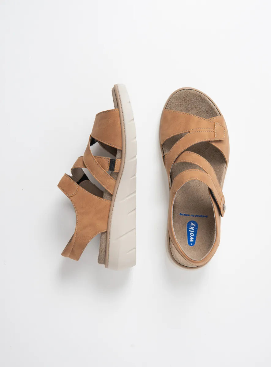 Wolky IKARIA BioCare Vegan Leather Sandal - Tiza Tan