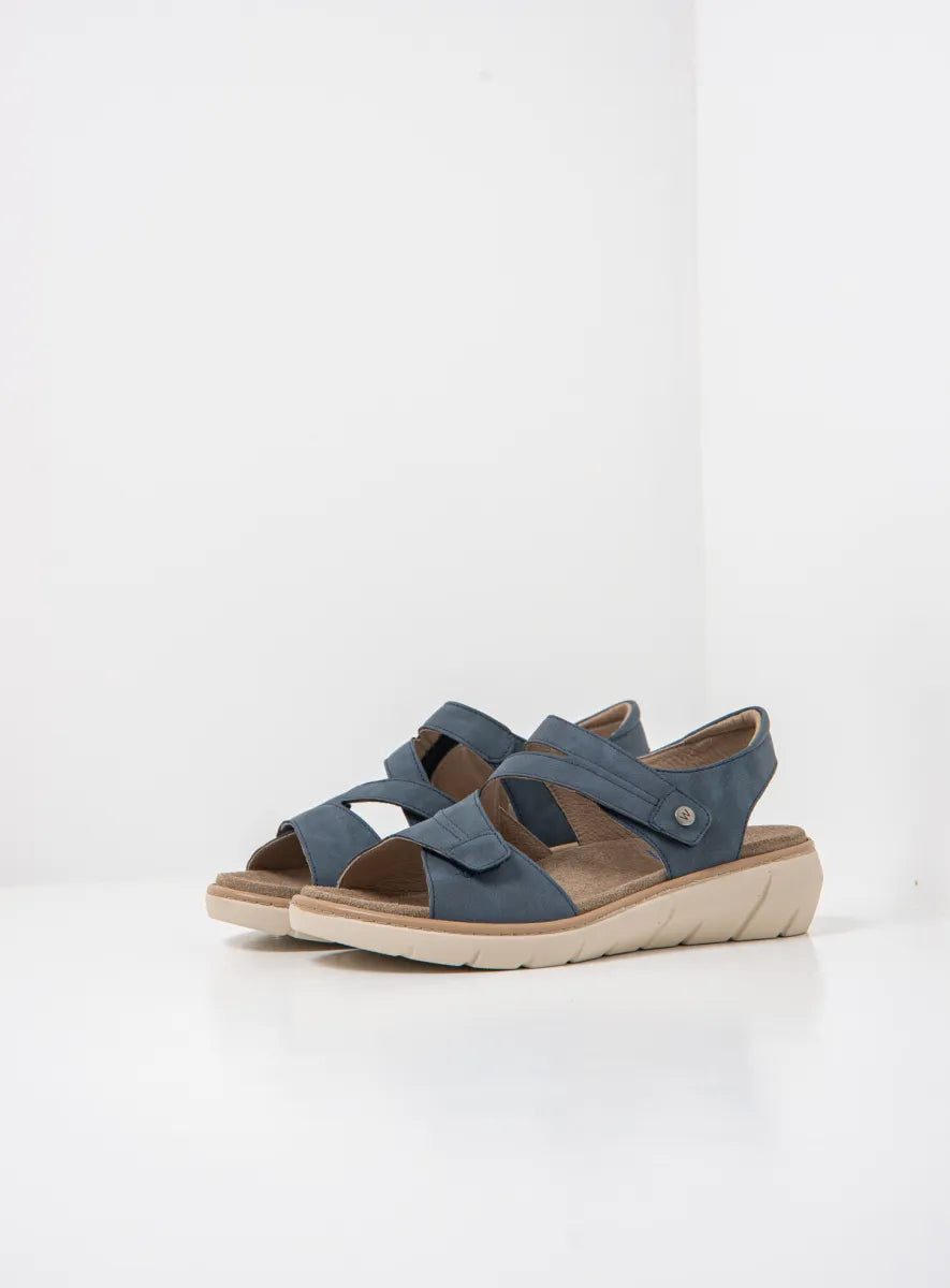 Wolky IKARIA BioCare Vegan Leather Sandal - Denim Blue