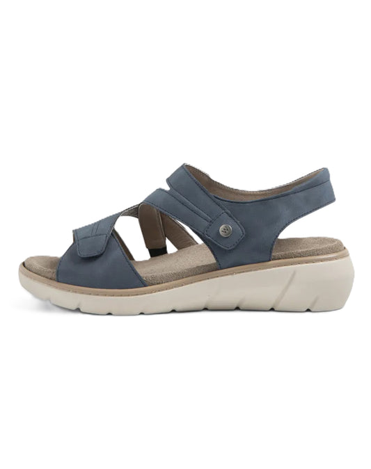 Wolky IKARIA BioCare Vegan Leather Sandal - Denim Blue