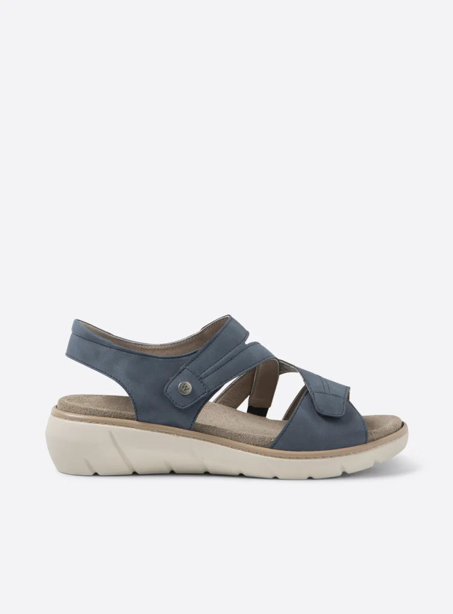 Wolky IKARIA BioCare Vegan Leather Sandal - Denim Blue