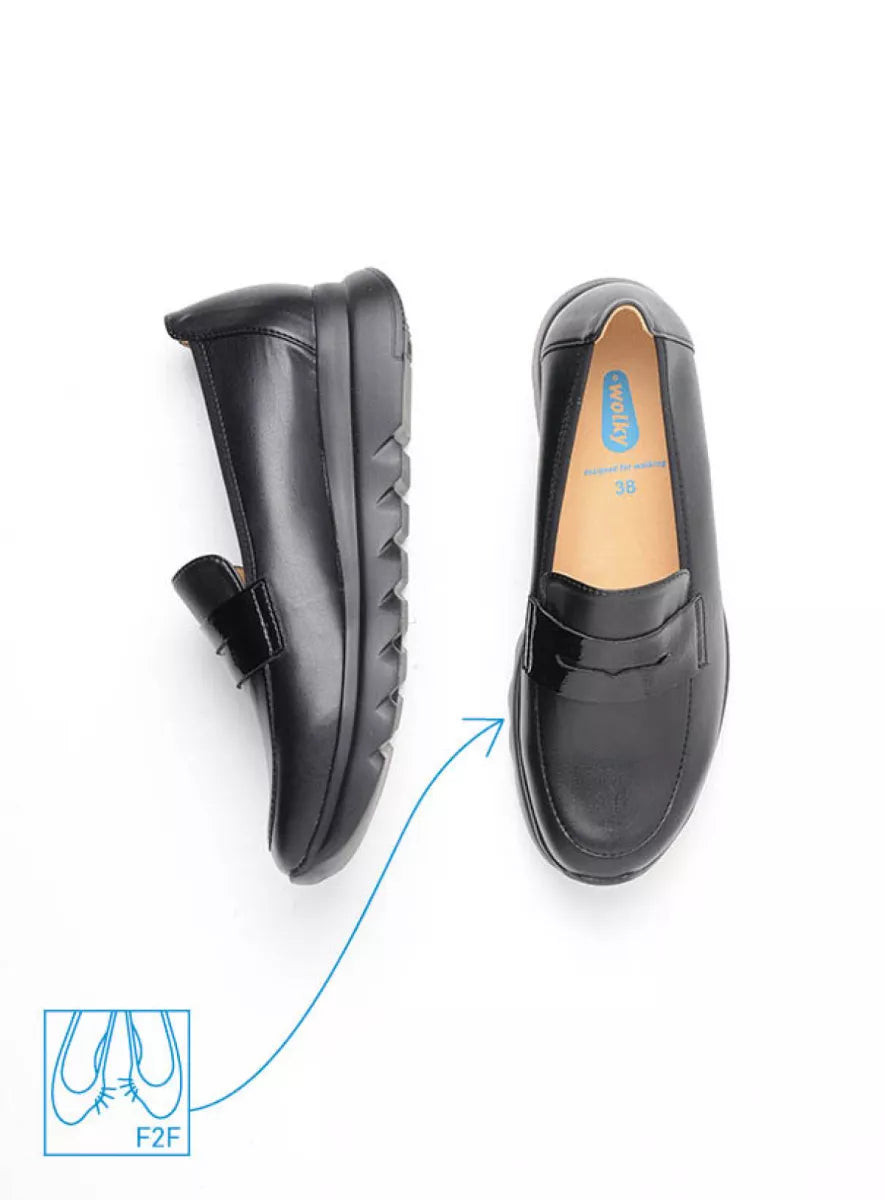 Wolky SNOAFER Slip-on Loafer - Black Vegan Leather