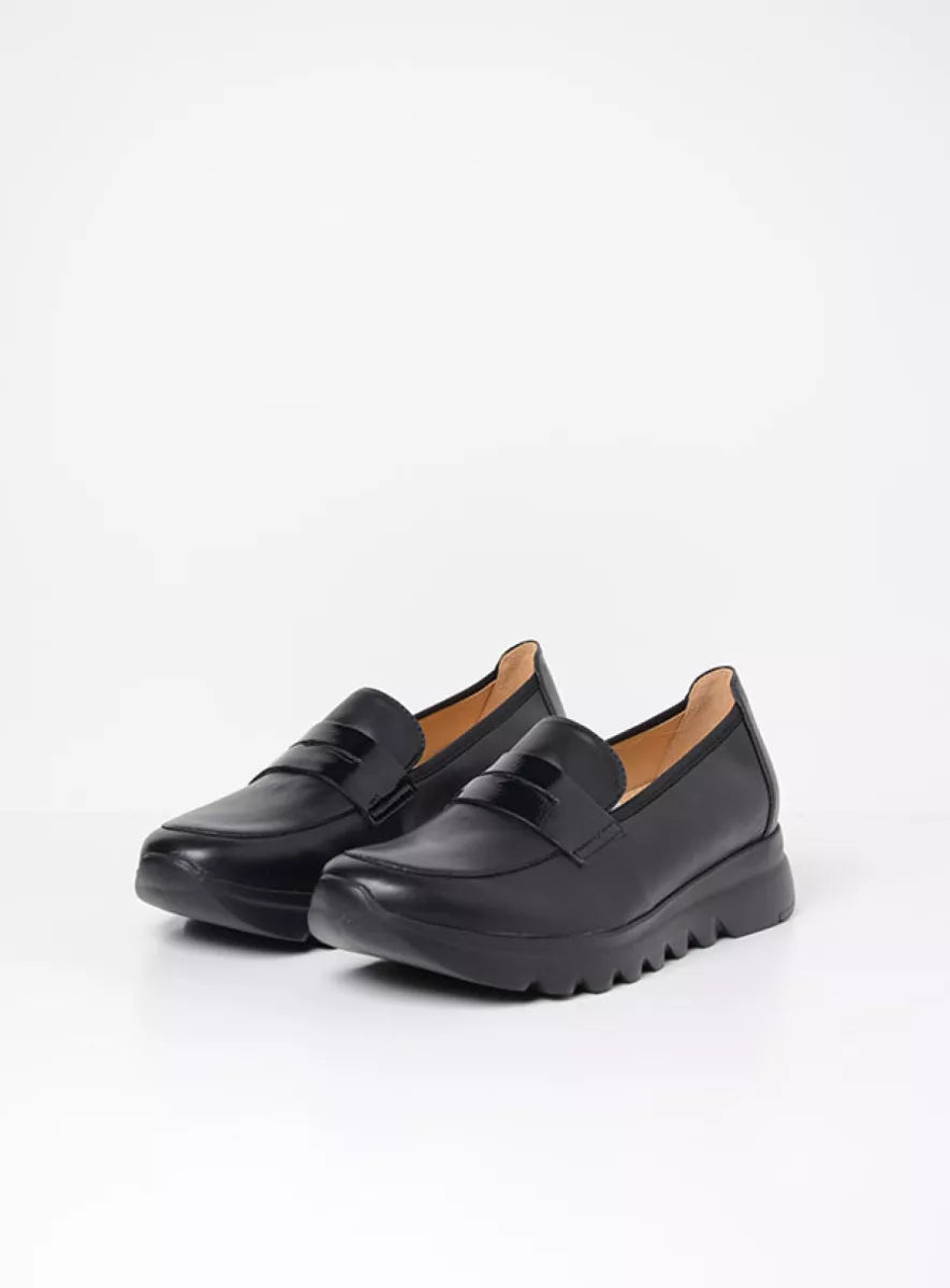 Wolky SNOAFER Slip-on Loafer - Black Vegan Leather