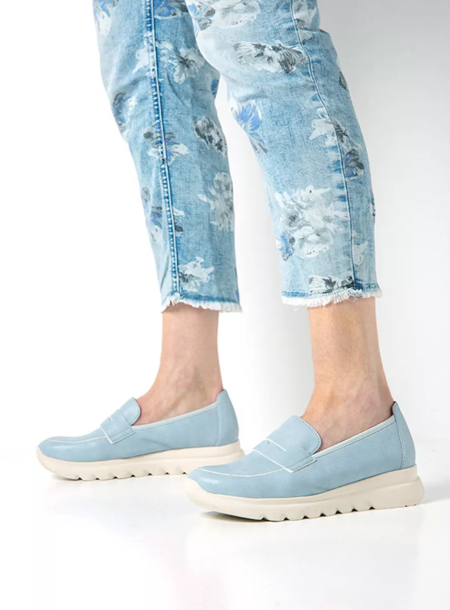 Wolky SNOAFER BioCare Vegan Leather Loafer - Light Blue