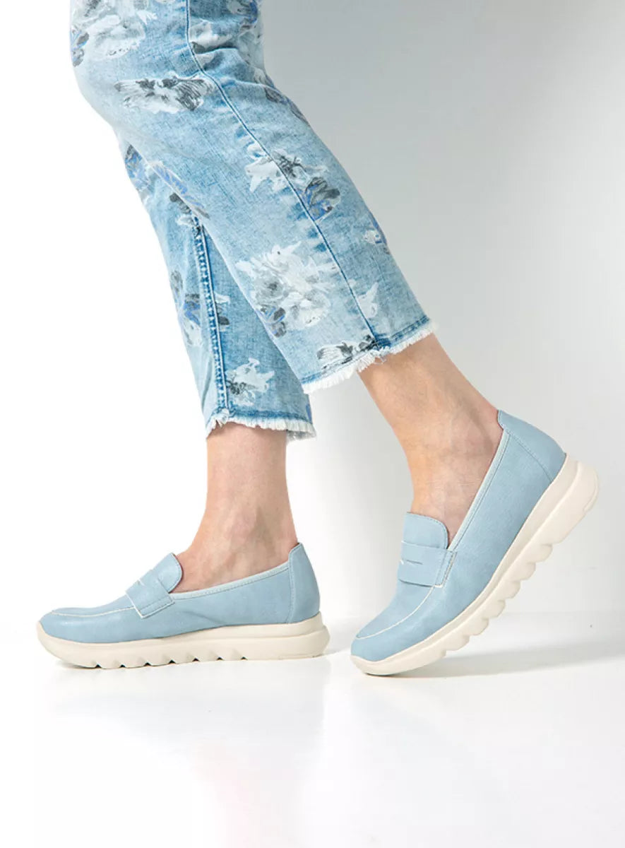 Wolky SNOAFER BioCare Vegan Leather Loafer - Light Blue