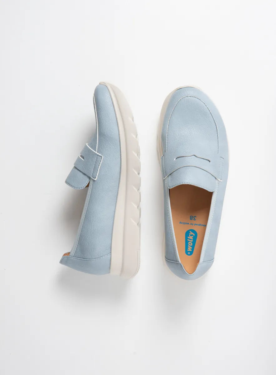 Wolky SNOAFER BioCare Vegan Leather Loafer - Light Blue