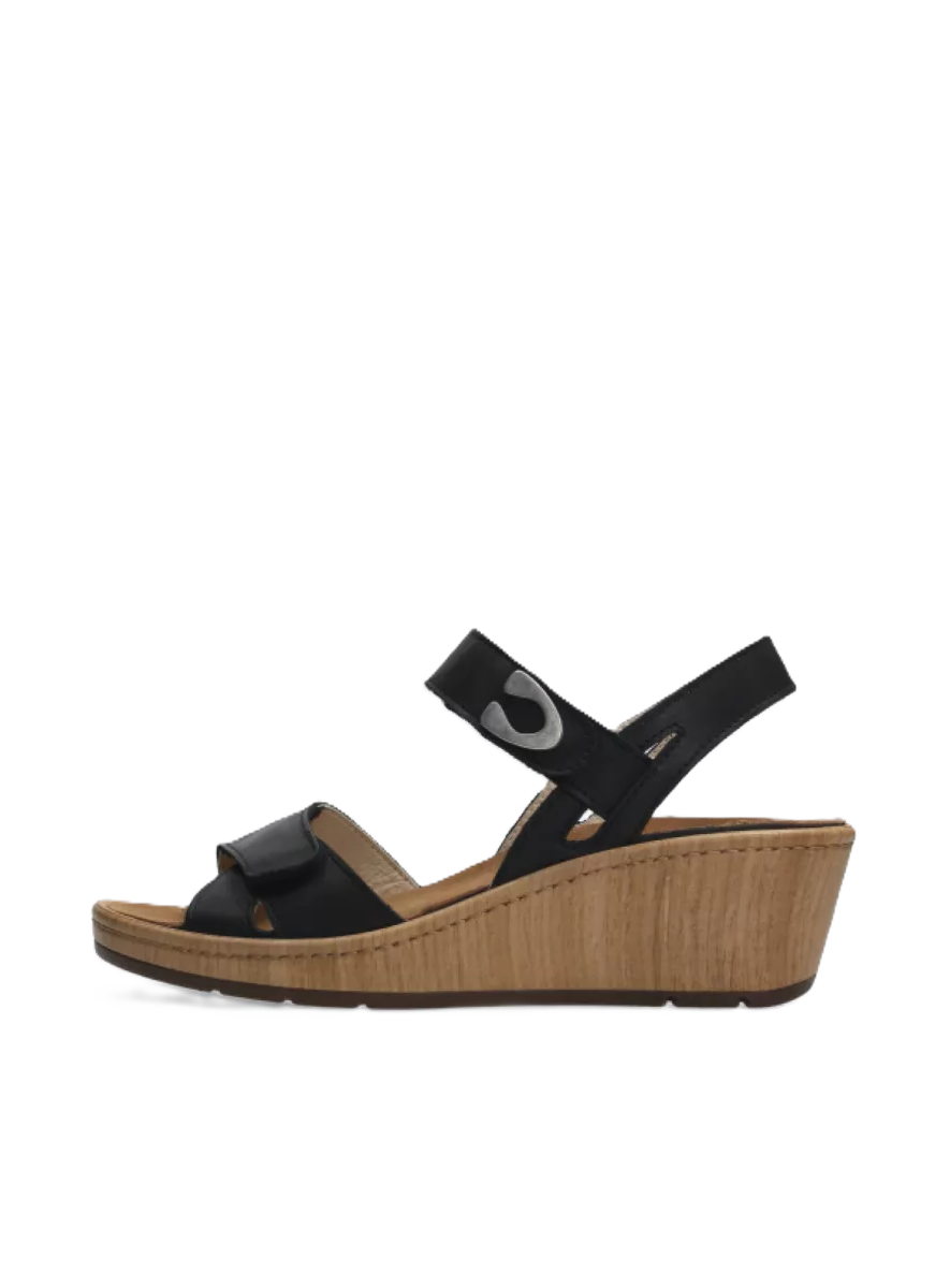 Wolky SANIBEL Leather Wedge - Black