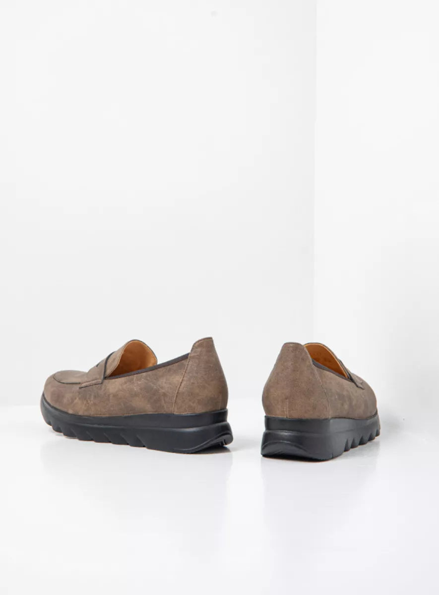 Wolky SNOAFER Slip-on Loafer - Dark Taupe Vegan Nubuck Leather