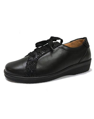 GANTER 204750 INGE 5 EYE LACE SHOE 3-9.5H GANTER W19 - BLACK CALF