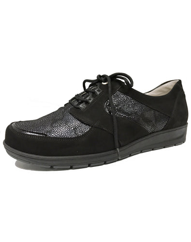 WALDLAUFER 812007 MIMI LACE SHOE 4-8.5H - TAIPEI SCHWARZ NOTTE