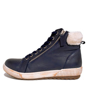 Load image into Gallery viewer, CABELLO EG159 FUR TOPPED ANKLE BOOT - NAVY
